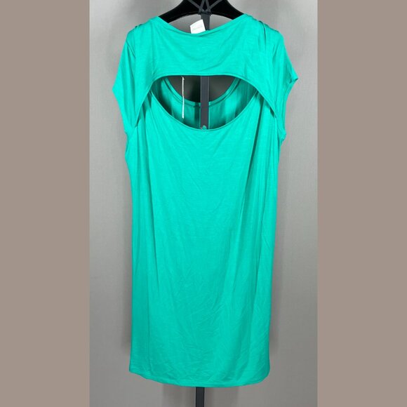 NEW Chicos Dress Womens Medium green zenergy open back casual colorful preppy - Picture 8 of 11